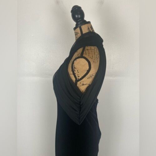 Speed Fashion 80s 90s Witchy Velvet Dress Size L Black Grunge Whimsigoth Halter - Picture 5 of 16