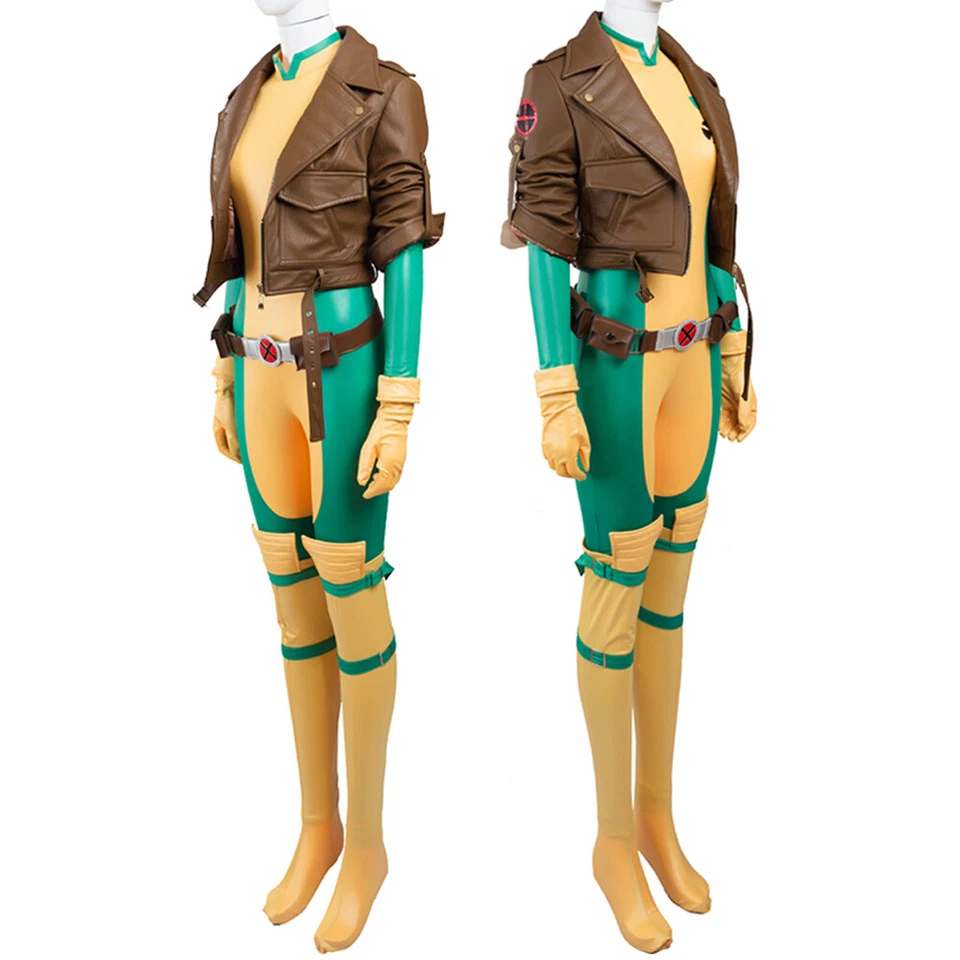 Nueva Película X-Men Pícaro Anna Marie Mono Mujer Juegos con disfraces Disfraz Conjunto Halloween Foto 2 de 4