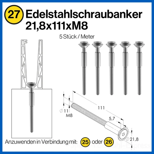 Bodenprofil Eco Ganzglasgeländer Glasgeländer Geländer Glas Alu 1,0kN Aufgesetzt - Bild 49 von 54
