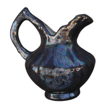 Vintage Ceramic Pitcher Iridescent Unicorn Gold Detailing Unique Art 7" Height