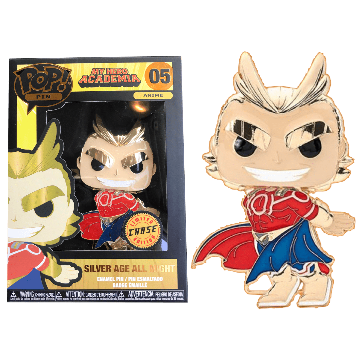 Funko Pop! Pin Silver Age All Might - My Hero Academia #05 CHASE EDITION