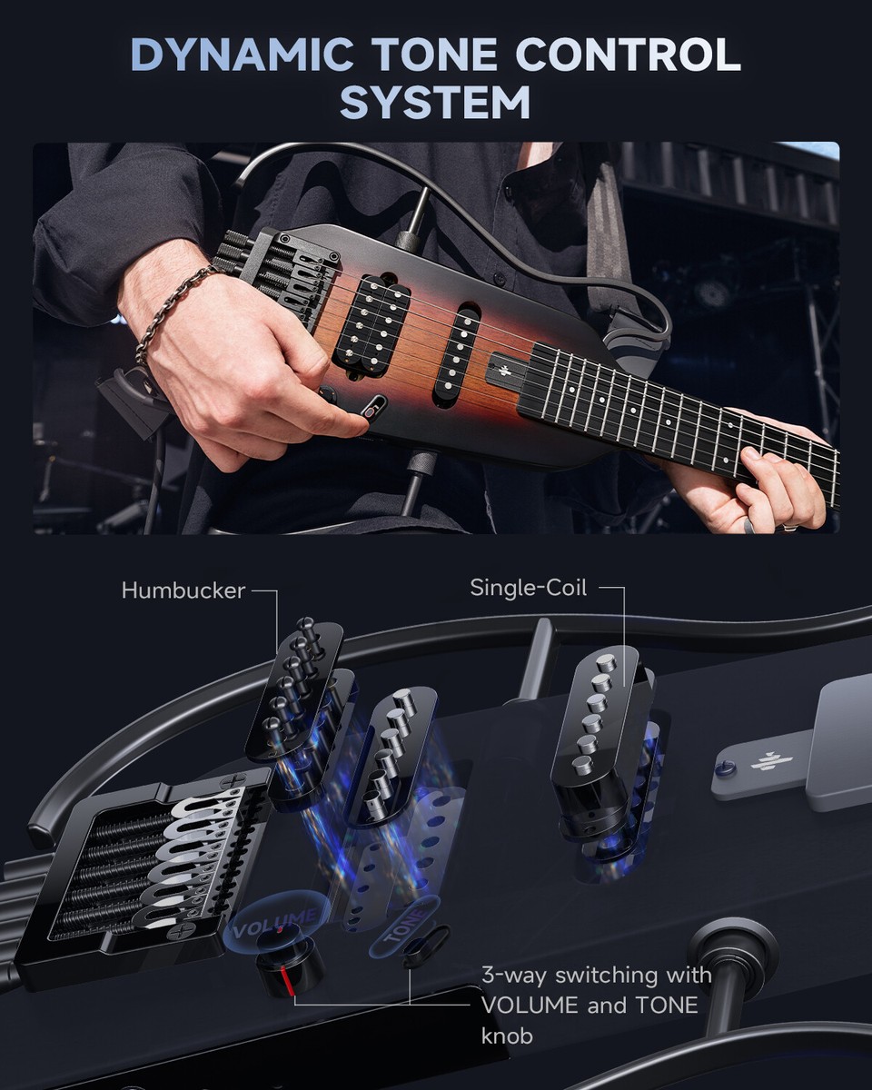 Donner HUSH-X Electric Guitar Travel Coil Spilt Function Donner HUSH-X Electric Guitar Travel Coil Spilt Function