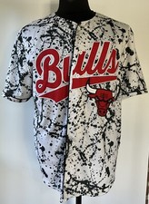 NBA Chicago Bulls Commemorative 1966 Ink Splatter Graphic Jersey Size XL