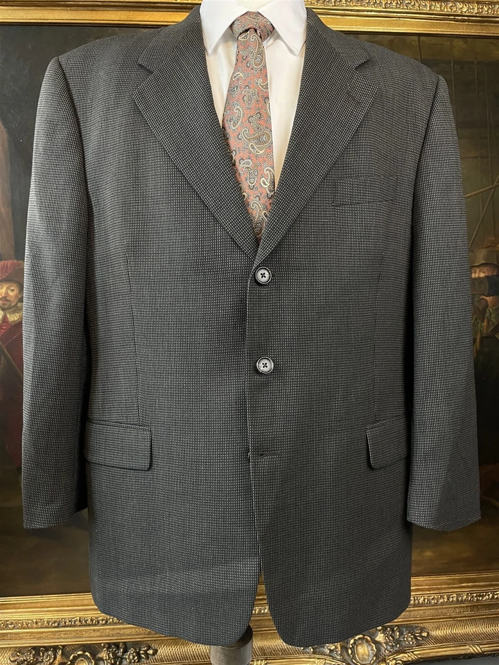 Traje Jack Victor Montreal 42R 34 x 28 2 piezas negro y tostado patrón lana texturizada 3Btn Foto 4 de 4