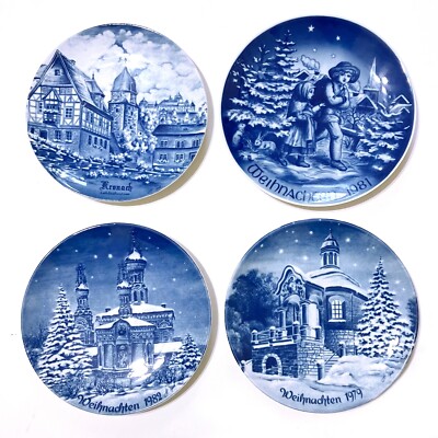 Lot Bareuther Lindner Germany Collectors Christmas Plates Bavaria '79,'81, 82'