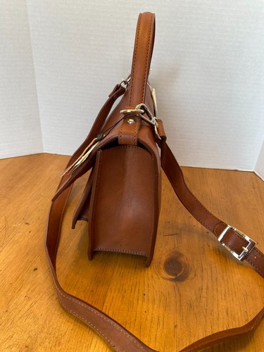 NEW w TAGS I Medici Firenze Italian Leather Letter Handbag in Honey - Picture 10 of 19