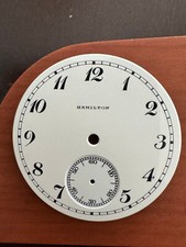 VINTAGE 16 SIZE HAMILTON PORCELAIN POCKET WATCH DIAL NEAR PERFECT SINGLE SUNK