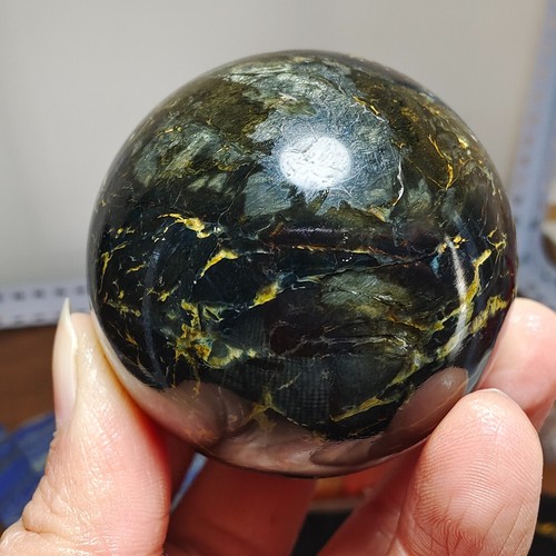 214g ¡GUAU! Bola de cristal de pietersita natural rara esfera de cuarzo curación C785 - Imagen 9 de 16