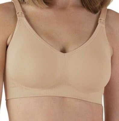 Bravado V-Neck Molded Cup Bra Bralette 1401 Nude Size Medium Maternity Nursing