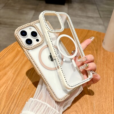 For iPhone 17 Pro Max 16 15 13 12 11 Magsafe Clear Slim Frame Rugged Phone Case