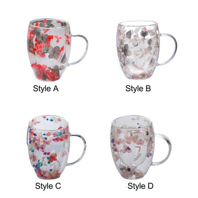 Doppelwandiges Glas 300ml mit Griff, Espressotassen für Teesaft,