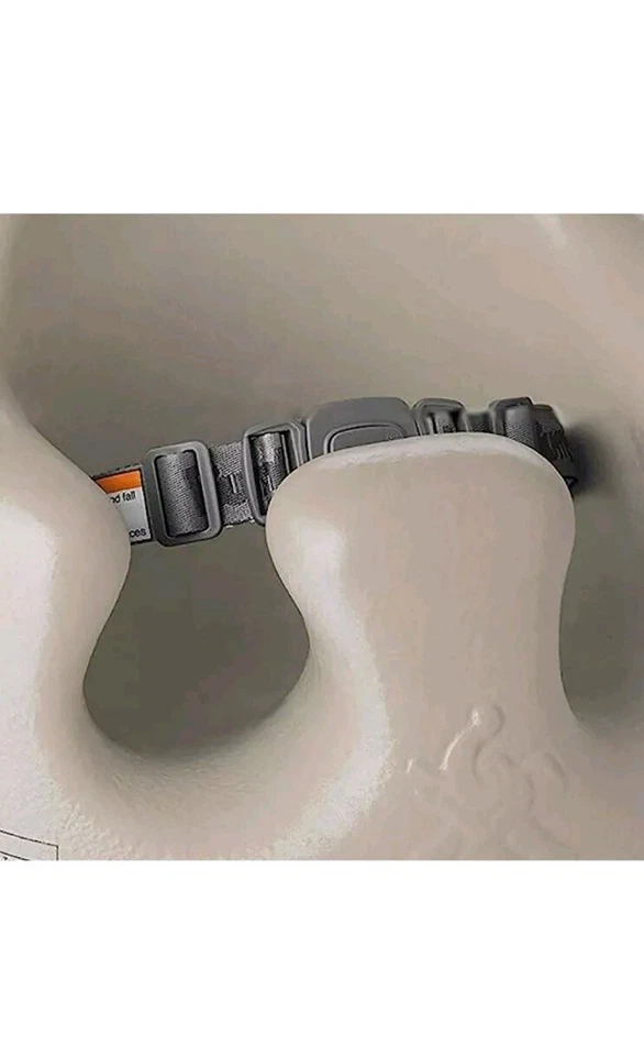 Asiento de piso para bebé Bumbo silla para sentarse con arnés de seguridad ajustable, color topo Foto 4 de 4