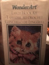 Wonderart CARON 4132 Latch Hook Kit, 15" X 20" Prize Kitty NEW SEALED PACKAGE