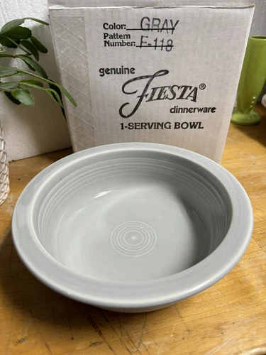 Fiesta Ware Retired Pearl Gray Grey Large Bowl In New In Box Fiestaware Perfect!