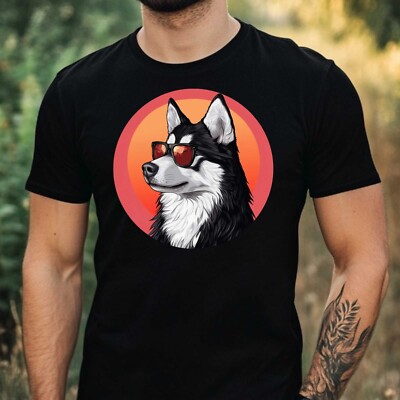 Men's Husky Sunglasses Cotton T-Shirt Size XS to 5XL