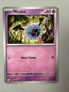 Pokemon TCG * SV White Flare 036/086 Woobat Common * FRESH PK