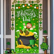 St. Patrick's Day Door Cover Decorations Happy St Patricks Day Door Sign Banner