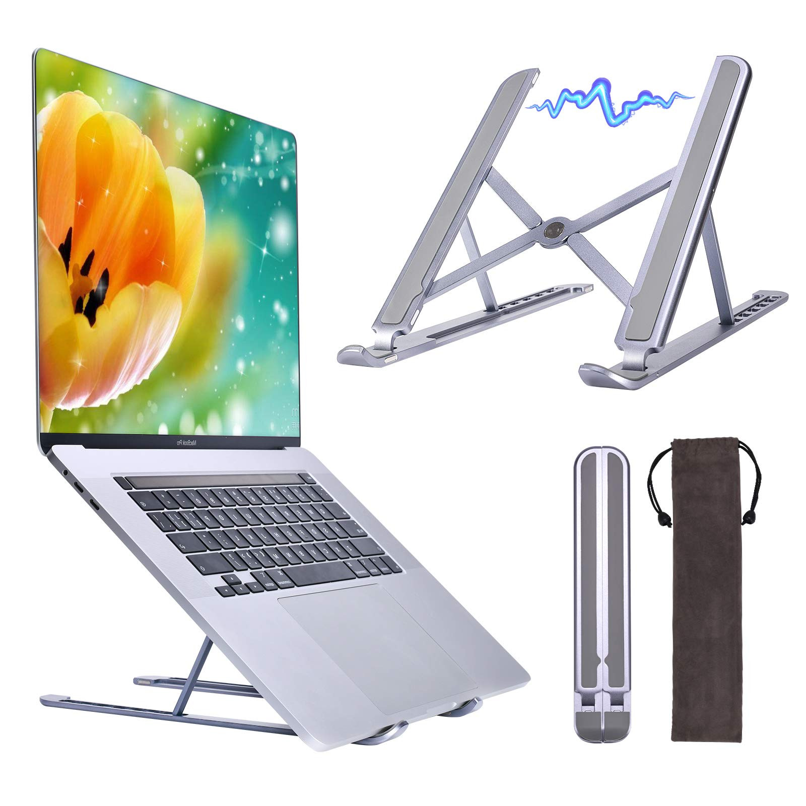 Laptop Stand, 6 Levels Height Adjustable Laptop Holder, Portable Laptop Riser...