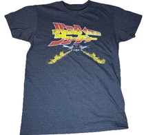 Back To The Future DeLorean Men’s SMALL Black T-Shirt Japanese