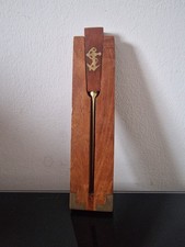 Vintage Nautical Brass Letter Opener With Wooden Stand Anchor Maritime Desk