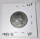 1983-D and 1983-P Washington Quarter - Very Fine Business Strike  — photo 1
