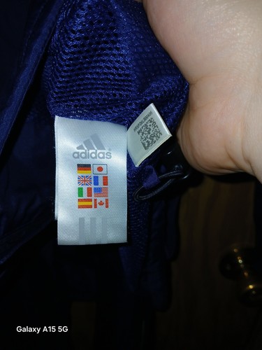 Adidas Track Suit Navy Blue 3 Stripes Mens Medium Hooded Zipped Legs 2006 Y2K - Picture 12 of 23