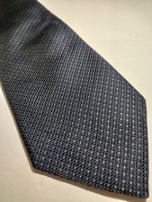 VTG Brooks Brothers 100 Silk Tie Necktie Navy Blue Geometric Pattern
