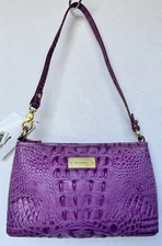 NEW Brahmin Melbourne Loreila Mini Shoulder Lilac Leather Gold Women Handbag