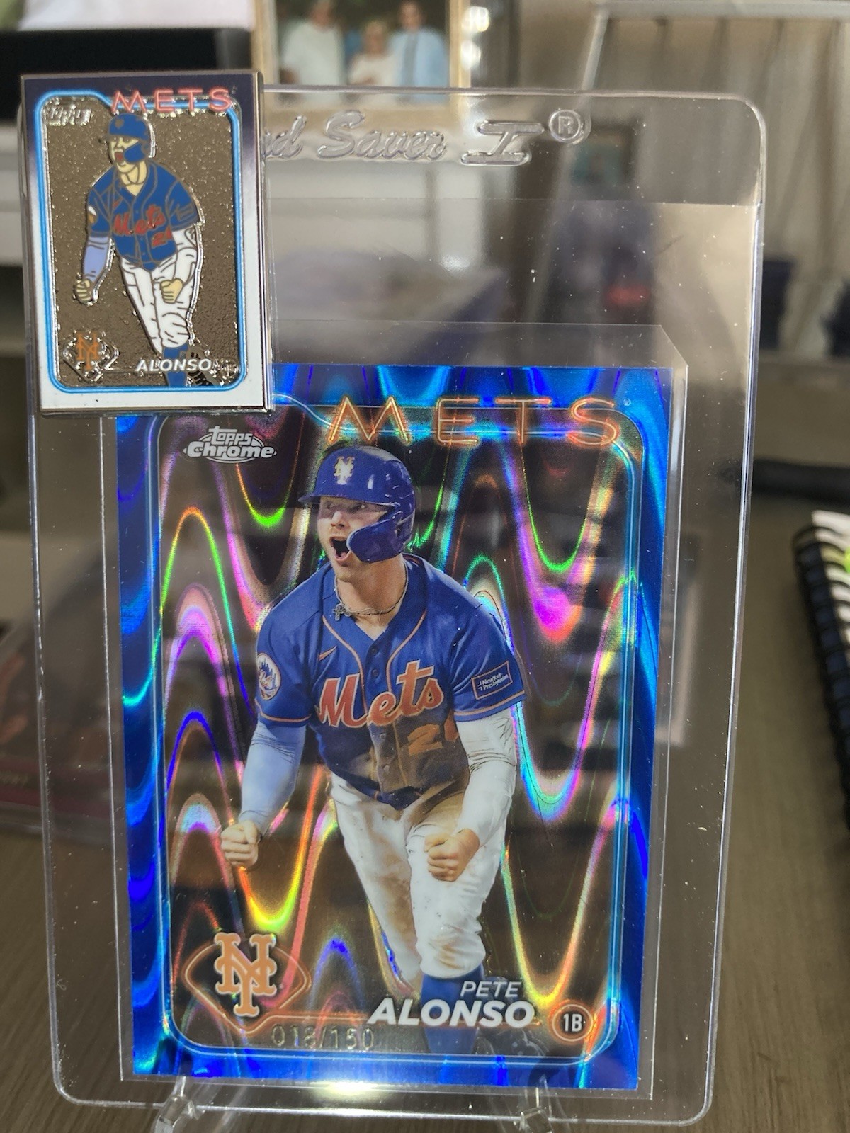 2024 Topps Chrome Blue RayWave Refractor #269 Pete Alonso /150 With Matching Pin