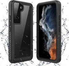 Case for Samsung Galaxy S22, Waterproof Shockproof Full Body Black