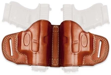 Cebeci Arms Leather Dual Holsters, S&W M&P, Ambi, Tan, 20645AT42 Belt Holster
