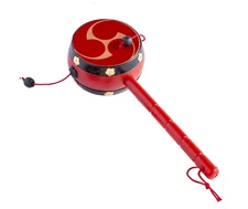 Japanese Traditional 「Den Den Daiko Drum」- Tomoe Pattern Japan Toy New