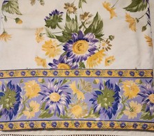 April Cornell Purple Yellow Sunflower Tablecloth French Country 52 x 91
