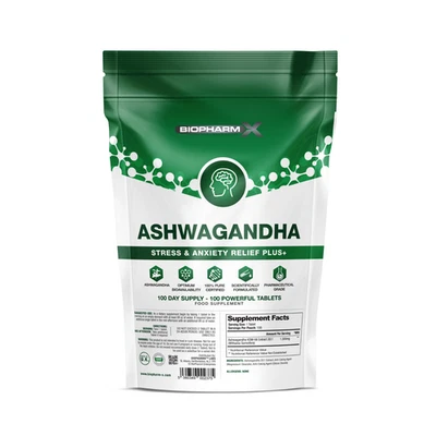 BIOPHARMX Ashwagandha Root Extract 1500mg x 100 tablets Stress Fatigue Anxiety Relief
