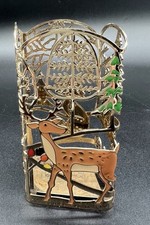 Bath  Body Works Woodland Animal Christmas Tree Metal Soap Holder Gold GORGEOUS