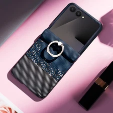 For Samsung Galaxy Z Flip 7 Protective Screen Aramid Fiber Slim Grip Ring Case