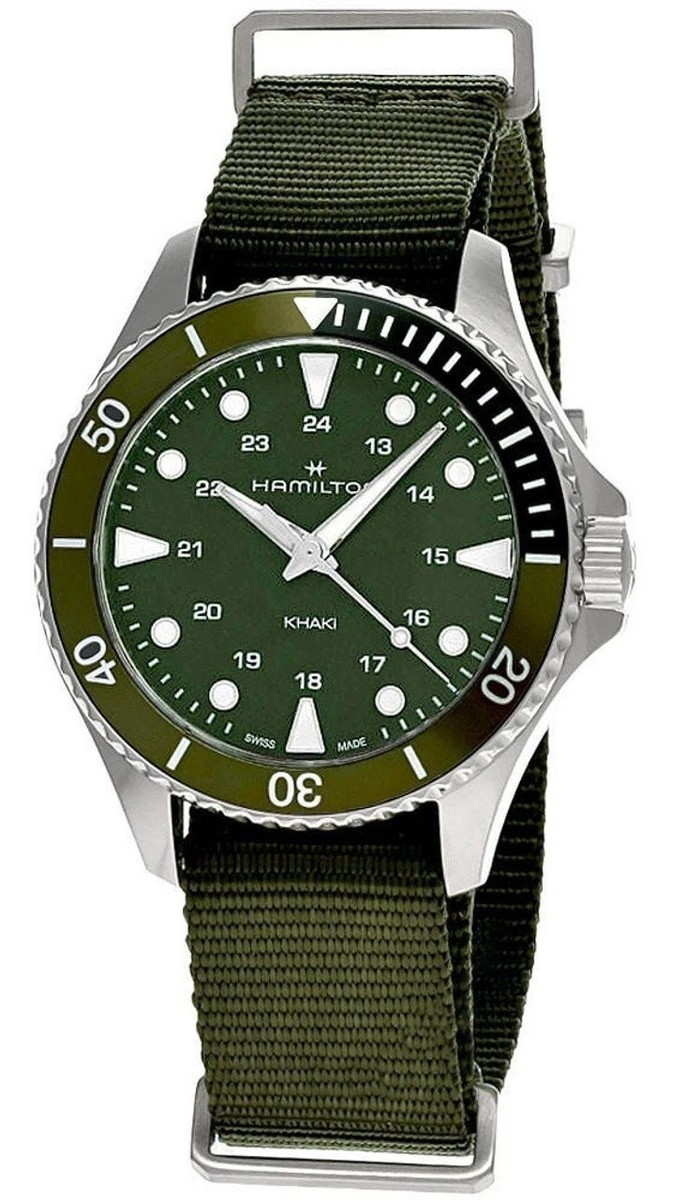 Hamilton Khaki Navy Scuba 37MM Quartz Green Dial Men's Watch
