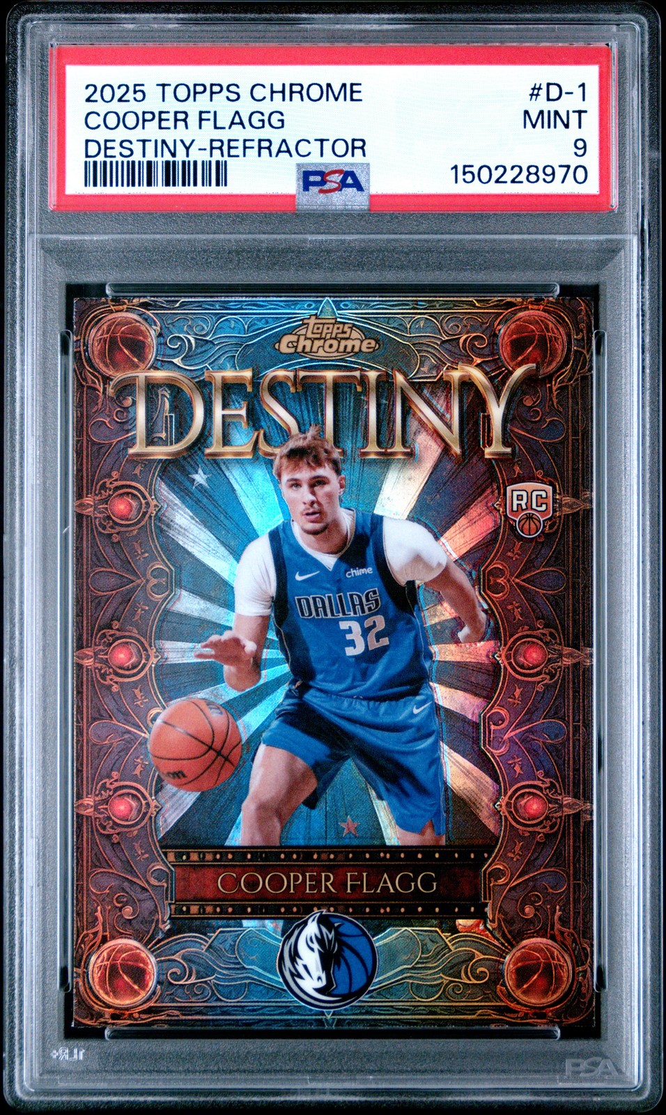 2025 TOPPS CHROME DESTINY REFRACTOR #D-1 COOPER FLAGG PSA 9