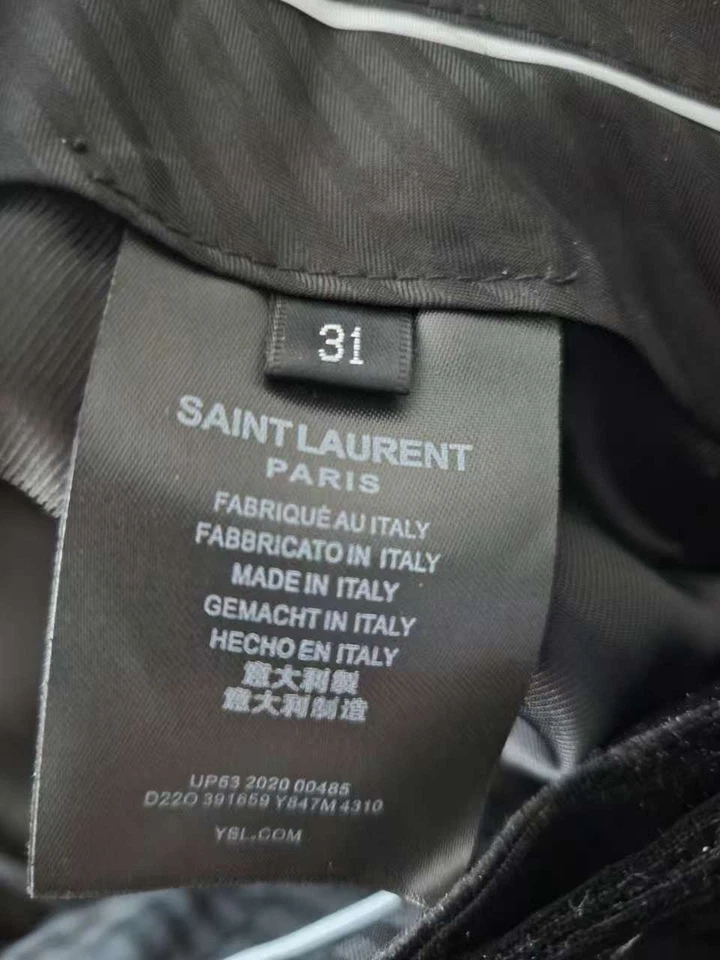 Pantalón ancho terciopelo Saint Laurent negro talla 31 Foto 4 de 4
