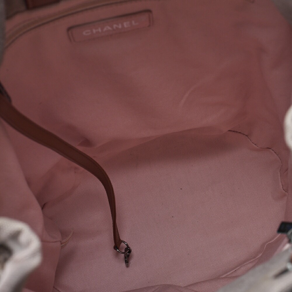 CHANEL Border Coco Charm Sequin Drawstring Red Si… - image 8