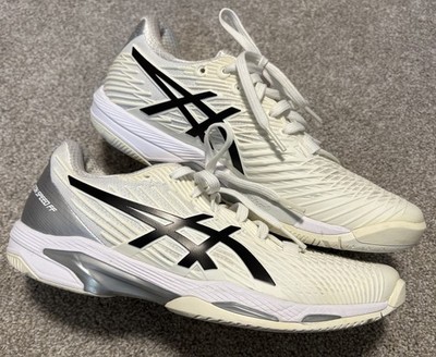 Asics Solution Speed FF 2 Womens Size 8 White Black Tennis Pickleball 1042A136