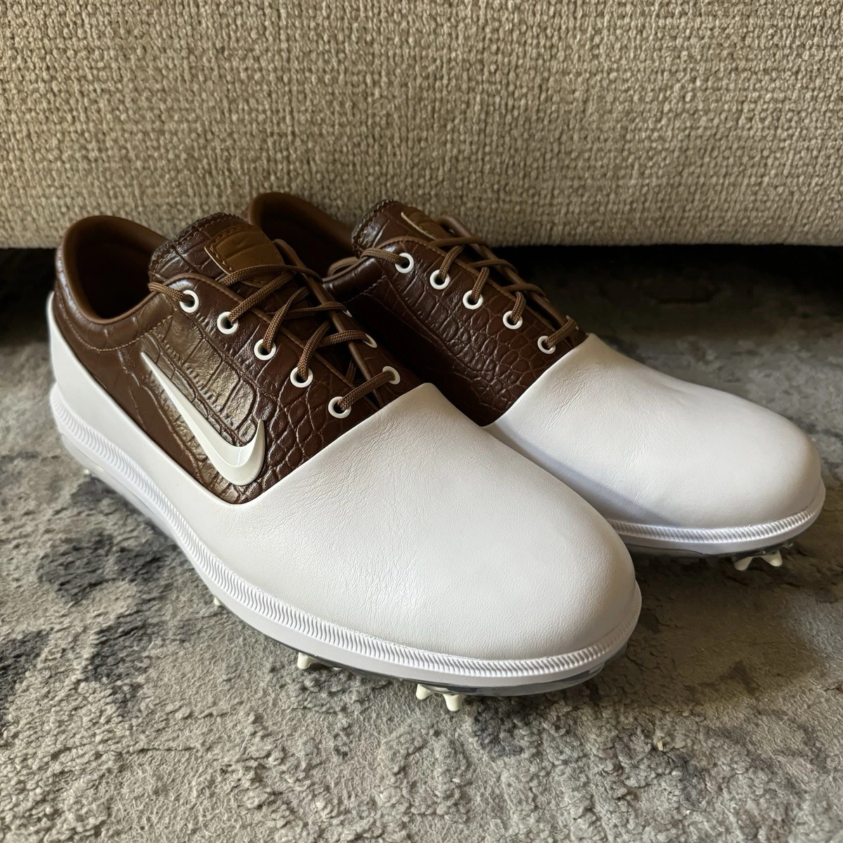 New Nike Golf Shoes Mens 8 Gray Brown Leather Spiked FV5289 001 Low Cleats Nike Air Zoom Victory Tour 3 NRG PGA Championship Golf Shoes  main image 3