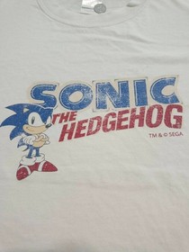 Vintage Sonic the Hedgehog 2000s Logo Sega Genesis Video Game Promo Rare Shirt L