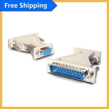 Compact DB9F to DB25M Serial Cable Adapter - Beige for Easy Device Connectivity