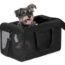 Elegante und faltbare Transportbox f&uuml;r gro&szlig;e Katzen und kleine Hunde &ndash; Schwarz L