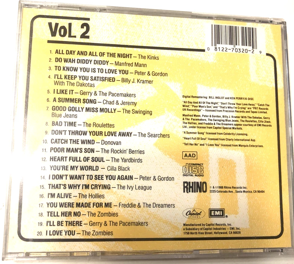 The British Invasion The History of British Rock том 2 компакт-диск Rhino The Yardbirds Ho - Изображение 2 из 4