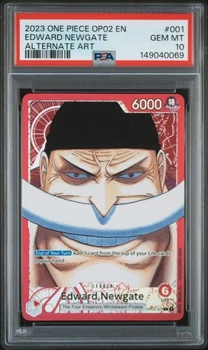 ONE PIECE EDWARD NEWGATE 2023 OP02-PARAMOUNT WAR #001 ALT ART PSA 10