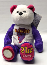 Coin Bear 21 Illinois Collectible Stuffed Plush 9" Bear Limited Treasures