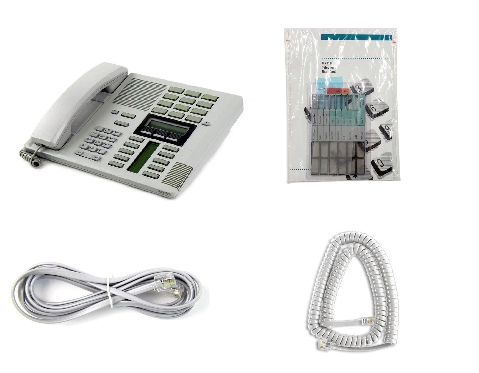 Cavo A Riccio Per Telefono Fisso &ndash; 25 Piedi (7,6m) &ndash; Connettore 4P4C Piatto Nero
