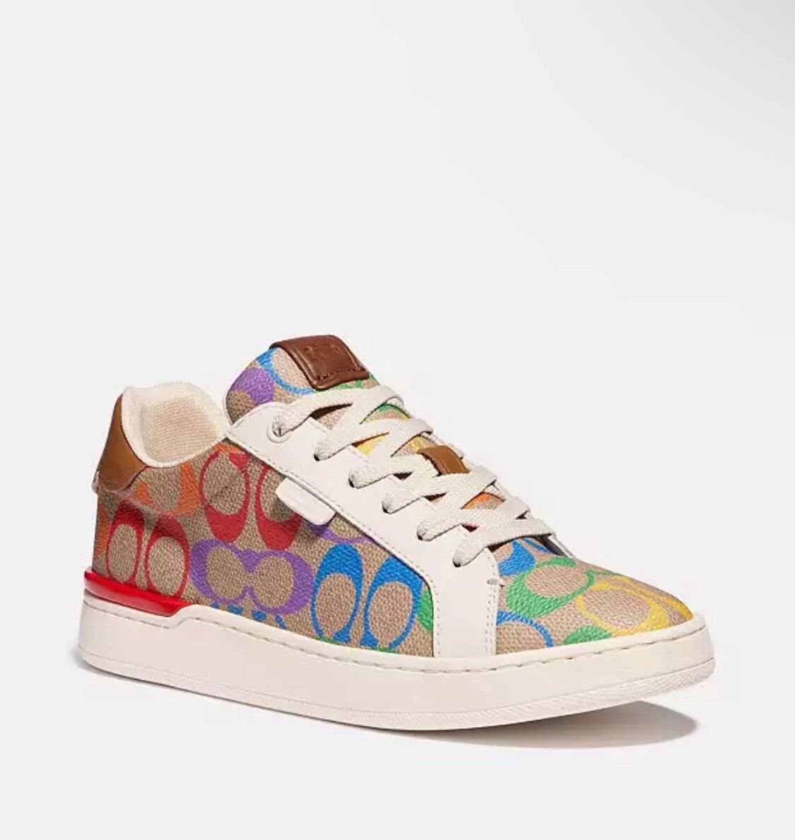 Coach Monogram Lowline Ladies Rainbow Coated Canvas Sneakers Women